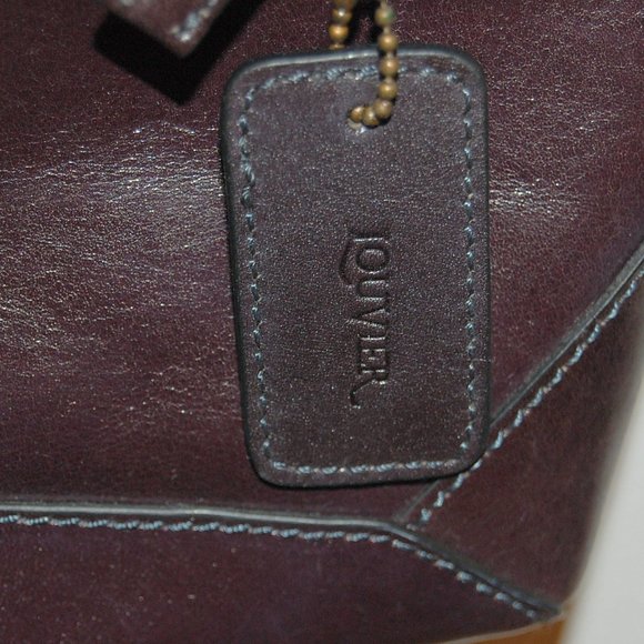 LOUVIER Black genuine Leather Cross body TOTE HAND BAG - Picture 7 of 12